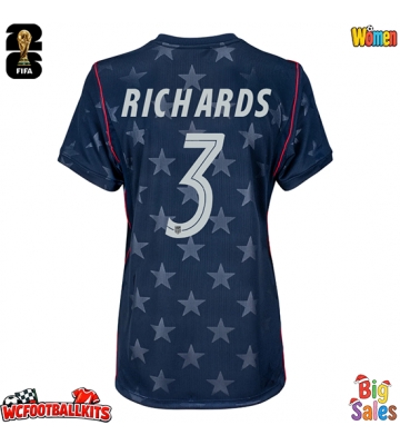 United States Chris Richards #3 Replica Away Stadium Shirt for Women World Cup 2026 Short Sleeve